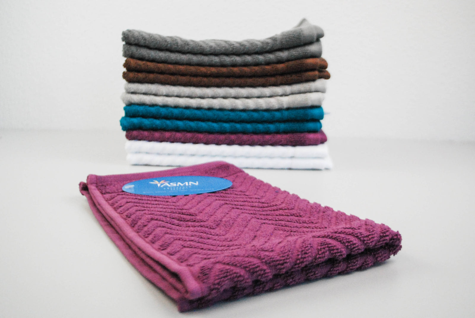 YASMN Baumwolle Jacquard Zackenmuster Gästehandtuch