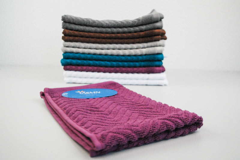YASMN Baumwolle Jacquard Zackenmuster Gästehandtuch