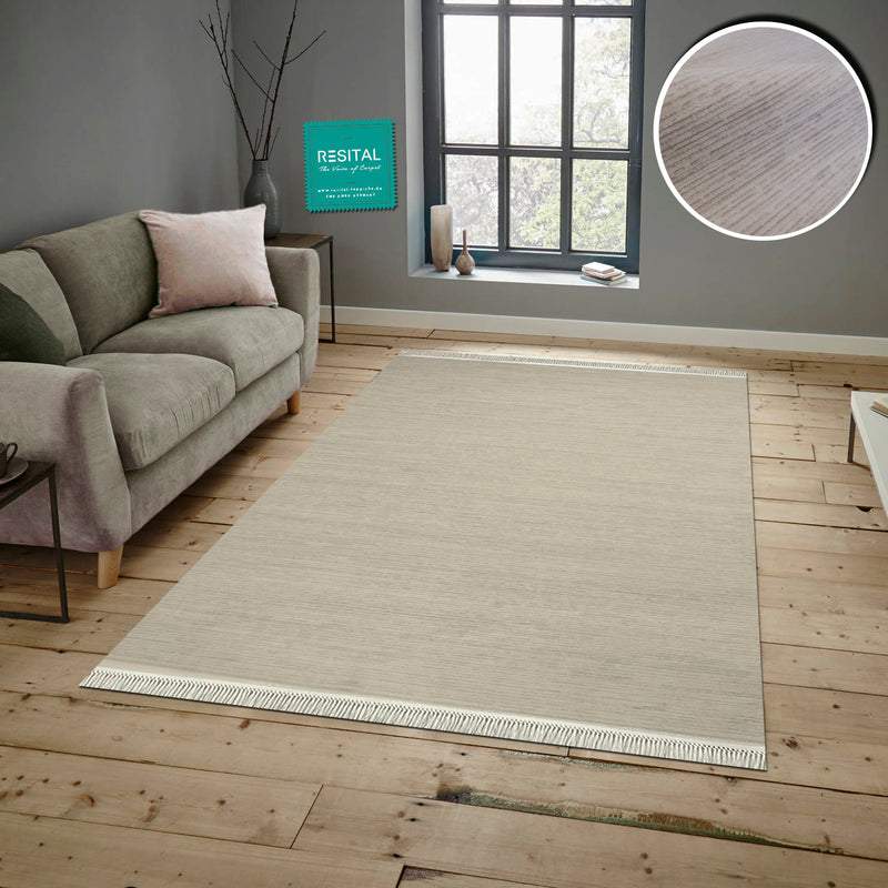 Ahenk – Kurzflor - Teppich mit Floralmuster -2150-beige