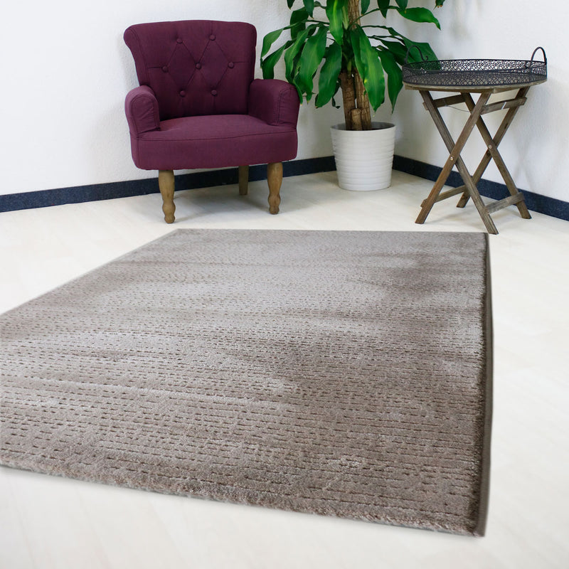 Modern Kurzflor Wohnzimmer Designer Teppich hochwertig luxuriös Vintage Teppich mit 3D Struktur PREMIUM P4131 BEIGE