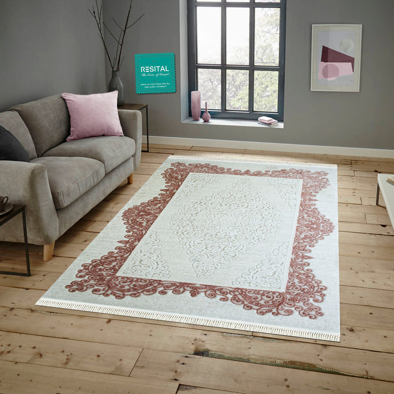 Doruk Floralmuster Kurzflor 575 pink