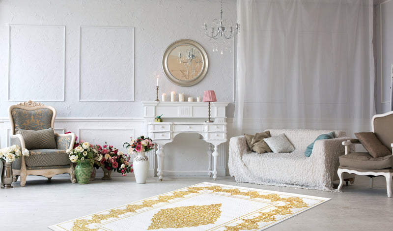 Doruk Floralmuster Kurzflor 770 gold