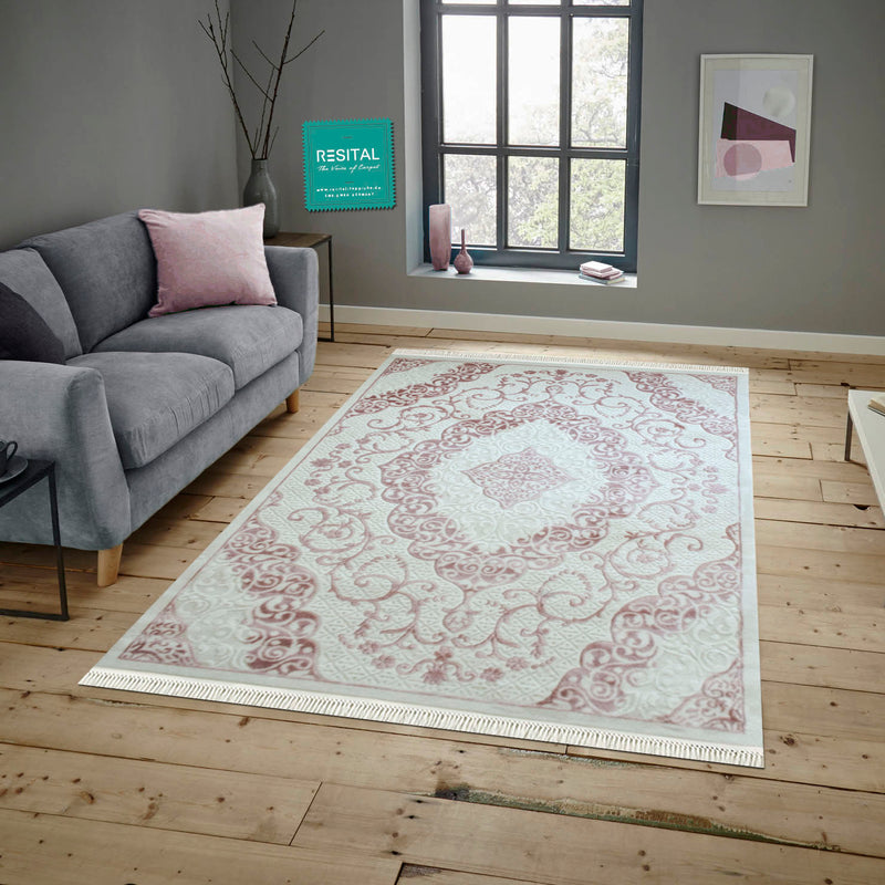 Imge – Kurzflor - Teppich mit Floralmuster - 1953 -pink