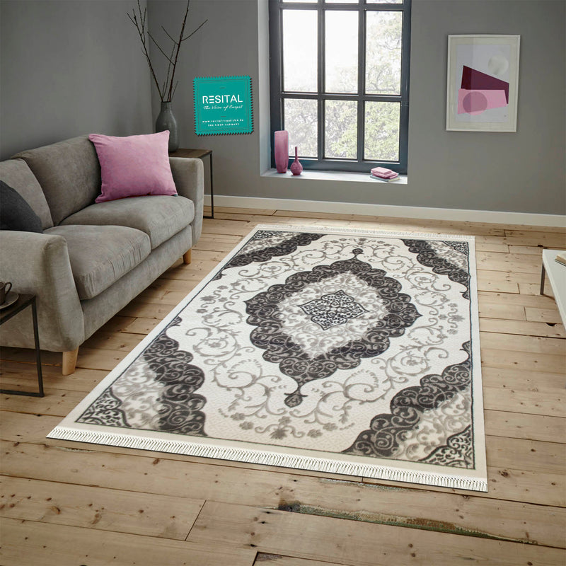Imge – Kurzflor - Teppich mit Floralmuster - 1953 -dark grey