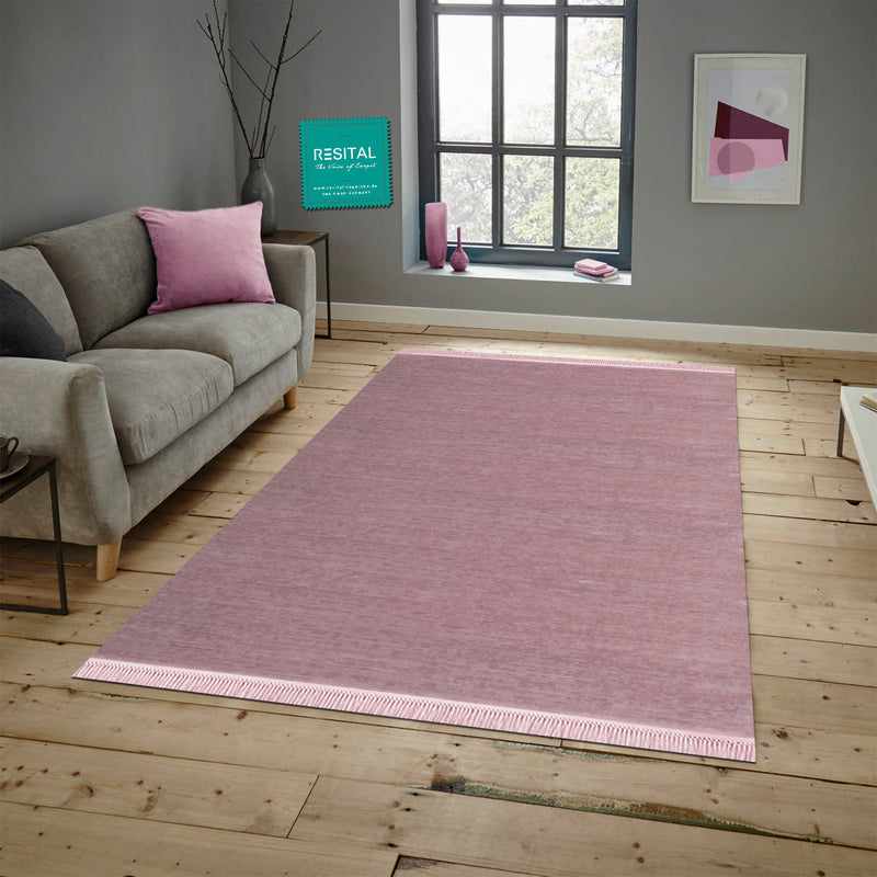 Ahenk – Kurzflor - Teppich mit Floralmuster -2150-pink