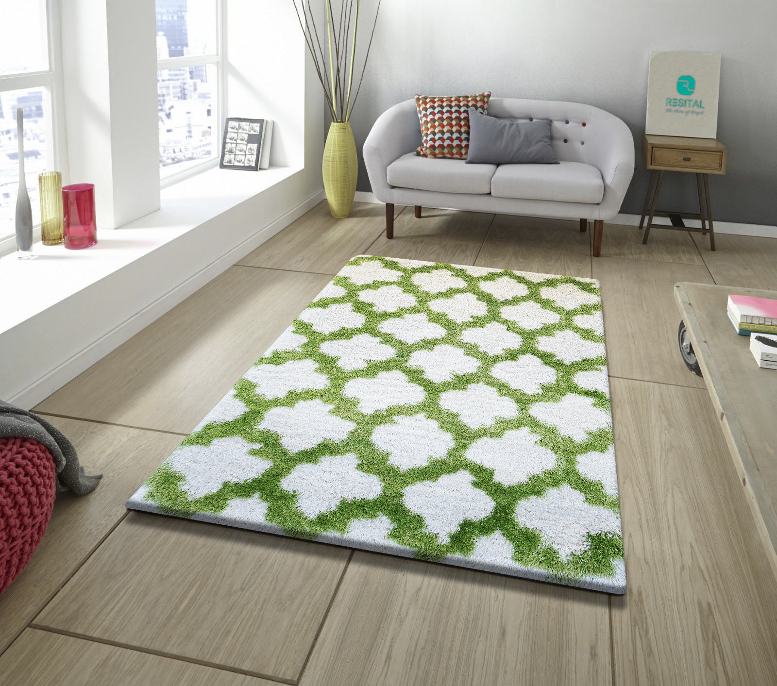Everest Hochflor weicher Shaggy-Teppich 7124-green